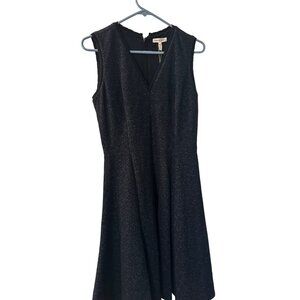 Rebecca Taylor Black Sleeveless Jacquard Fit & Flare Dress Size 4